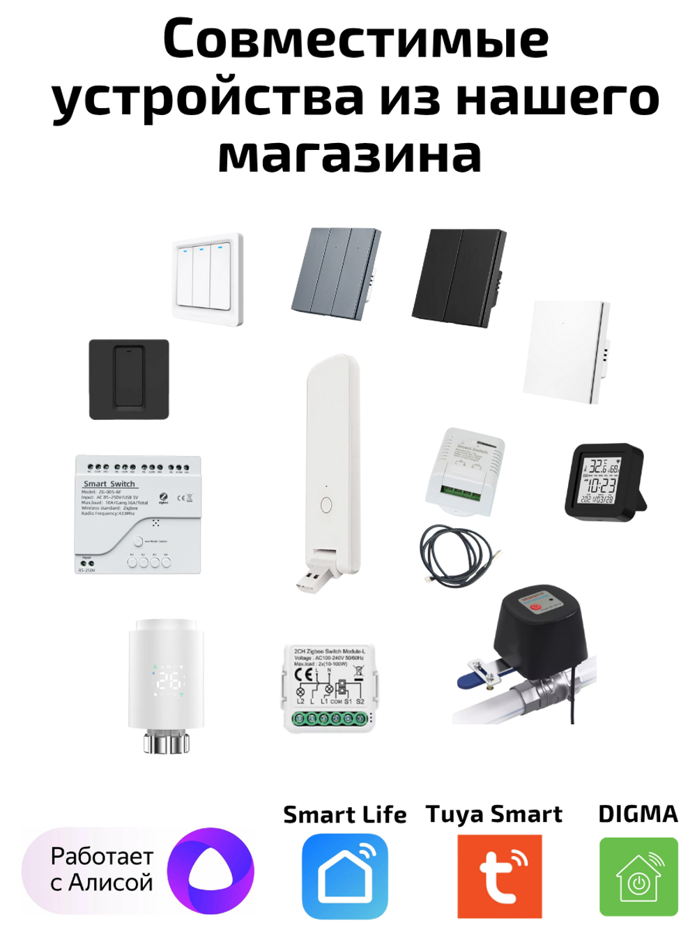 Умный Хаб Tuya ZigBee BLE Wi-Fi c USB портом