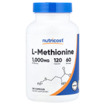 Nutricost, L-метионин, 120 капсул (500 мг в 1 капсуле)