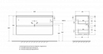 Тумба с раковиной BelBagno 120 UNO-1200-2C-SO-СO+BB-8099-120 бежевая матовая