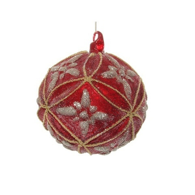 Шар засахаренный красный, 12 см [Арт. 54609]