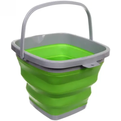 Ведро складное квадратное 10л 29х25см зеленое