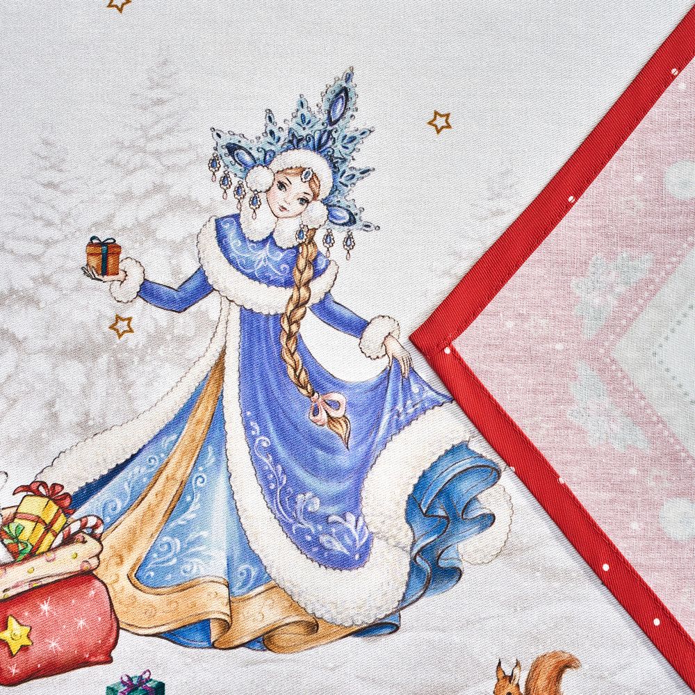 ДОРОЖКА "С НОВЫМ ГОДОМ "45Х300СМ ,КРАСНЫЙ, 100% ХЛОПОК,ТВИЛ ПРОПИТКА