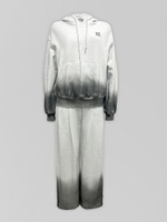 Костюм 77707 однотонный из брюк на резинке толстовки и укороченного топа