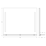 Зеркало Evoform с полочкой 90 см с 2-мя встроенными LED-светильниками 11 W 90x75 см