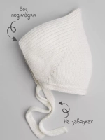 Чепчик для девочки вязаный на завязках на осень