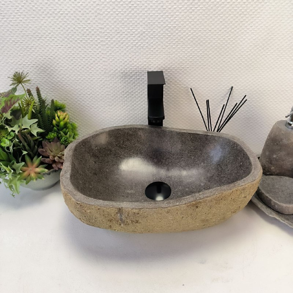 Раковина из речного камня RS-63519 (45*33*15) 0122