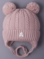 Шапка детская вязаная демисезонная на завязках