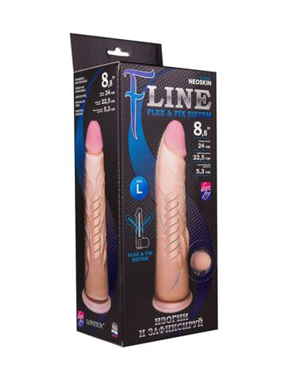 Реалистичный фаллоимитатор на присоске F LINE - 23 см. (Цвет: телесный)