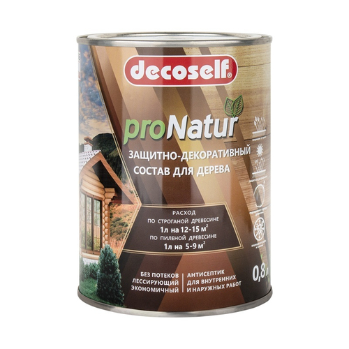 Decoself ПУФАС ProNatur Антисептик лессирующий для дерева Бесцветный 0,8л