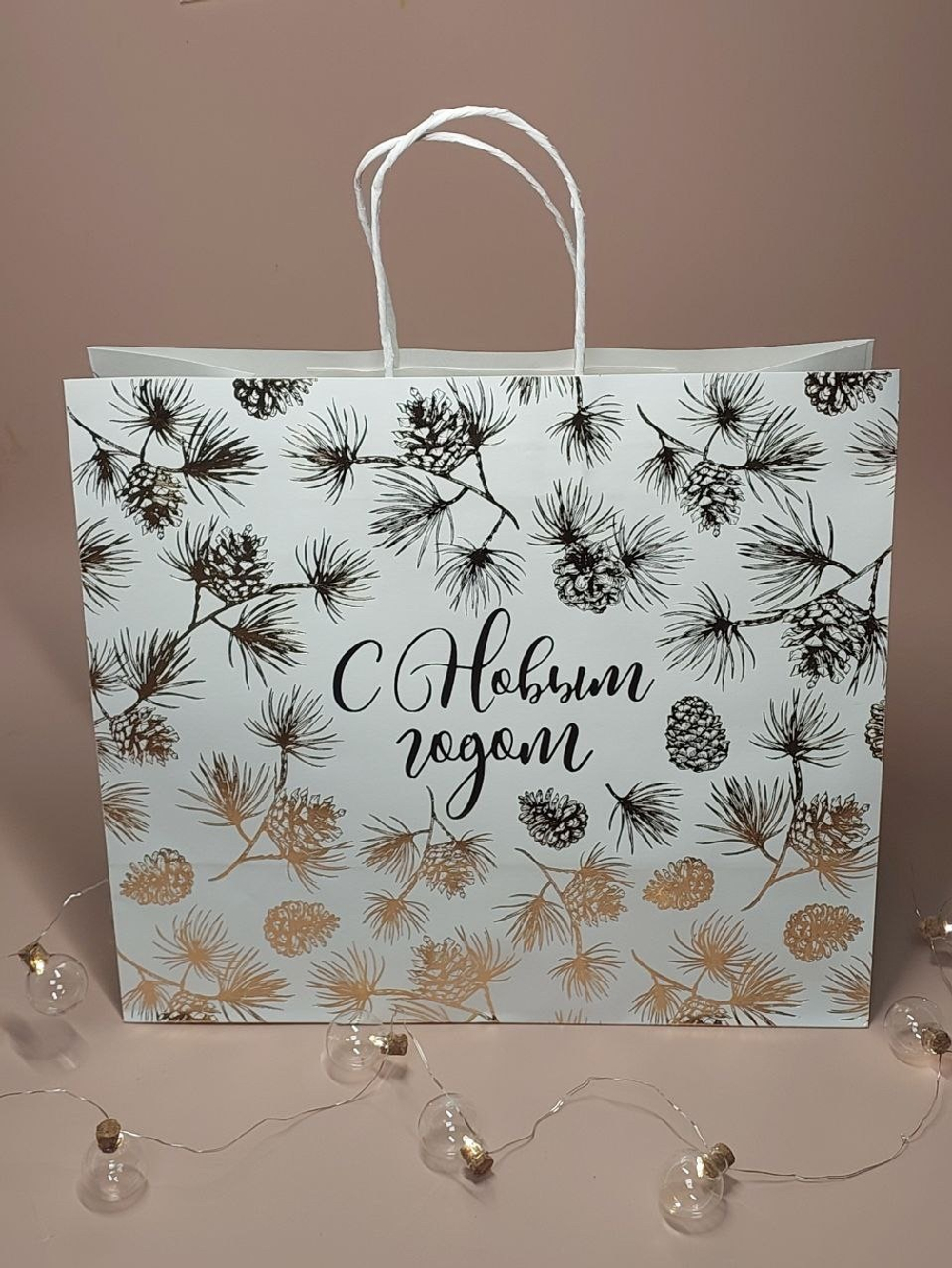 Пакет крафт "Gold", 32 × 28 × 15 см