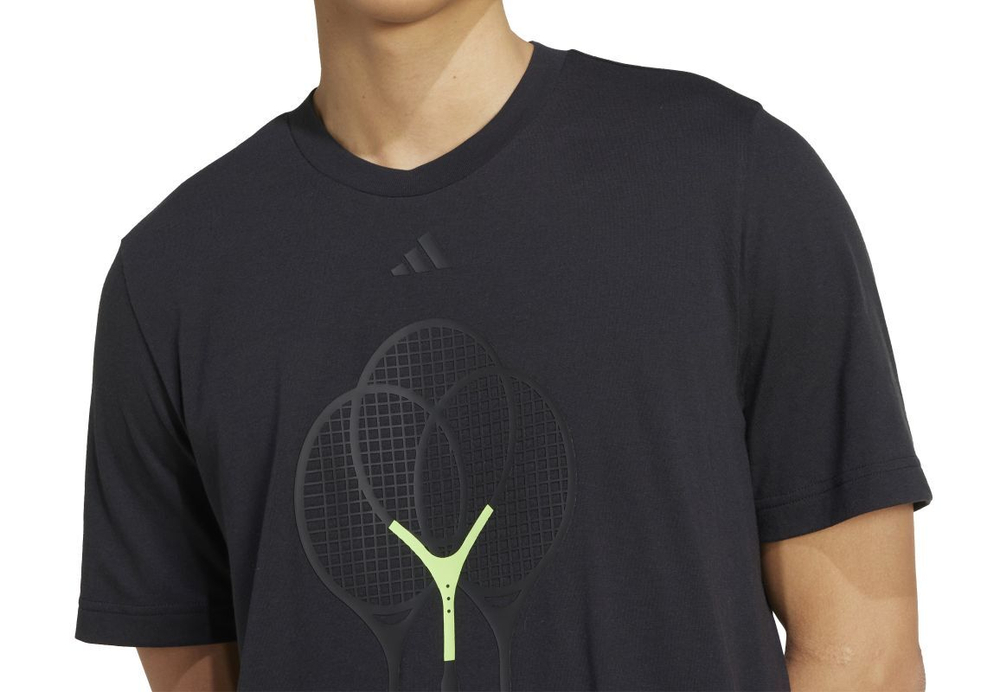 Мужская теннисная футболка Adidas Tennis 3 Rackets Graphic - черный