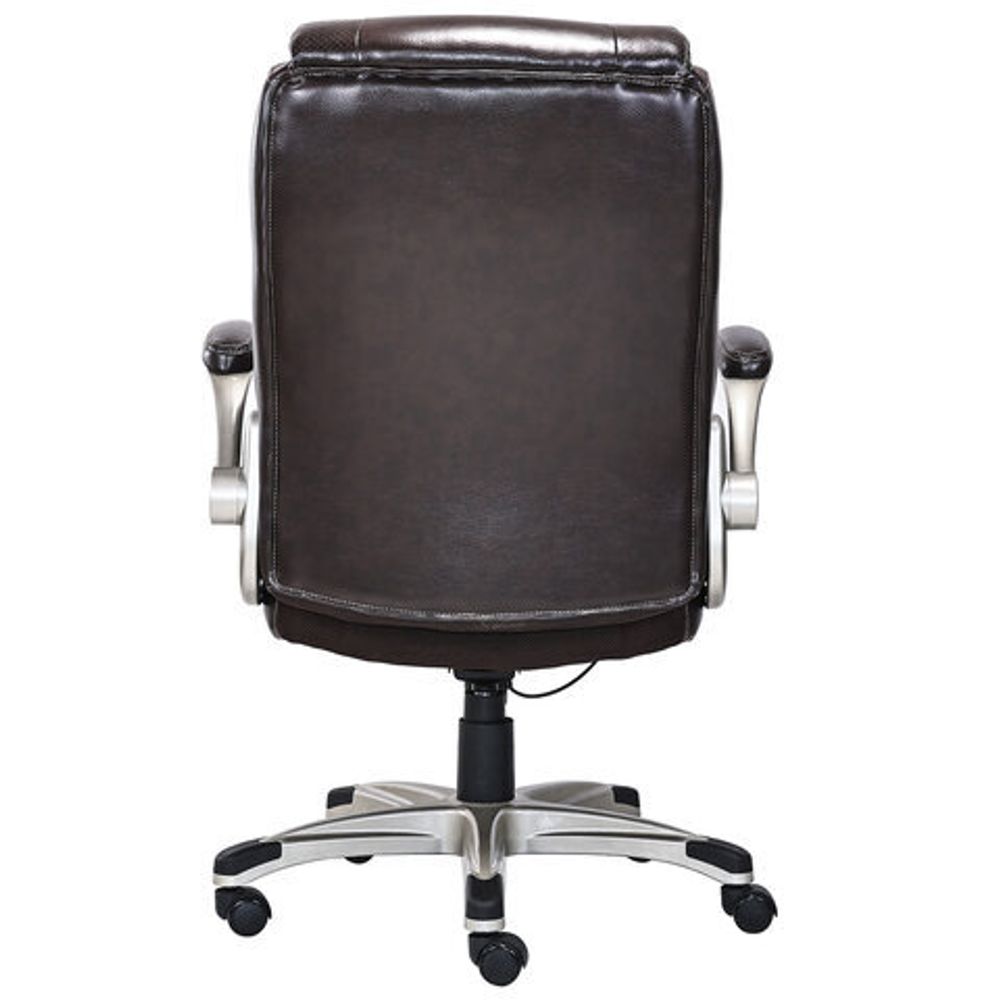 Кресло HAWASAN (ХАВАСАН) "Cruise EX-565", откидные подлокотники, рециклированная кожа, коричневое, 532973