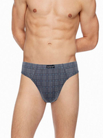 Набор из двух клетчатых трусов-слипов plus size (Размер: 4X) (Цвет: серый с синим)
