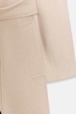 ZARA ДЛИННОЕ ПАЛЬТО ИЗ ШЕРСТИ С ВОРОТНИКОМ СТОЙКОЙ, БЕЖЕВЫЙ