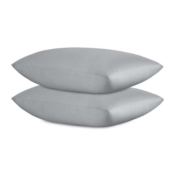 Комплект постельного белья из премиального сатина светло-серого цвета из коллекции essential, 150х20