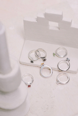 Кольцо "Идеальный механизм" с белым фианитом