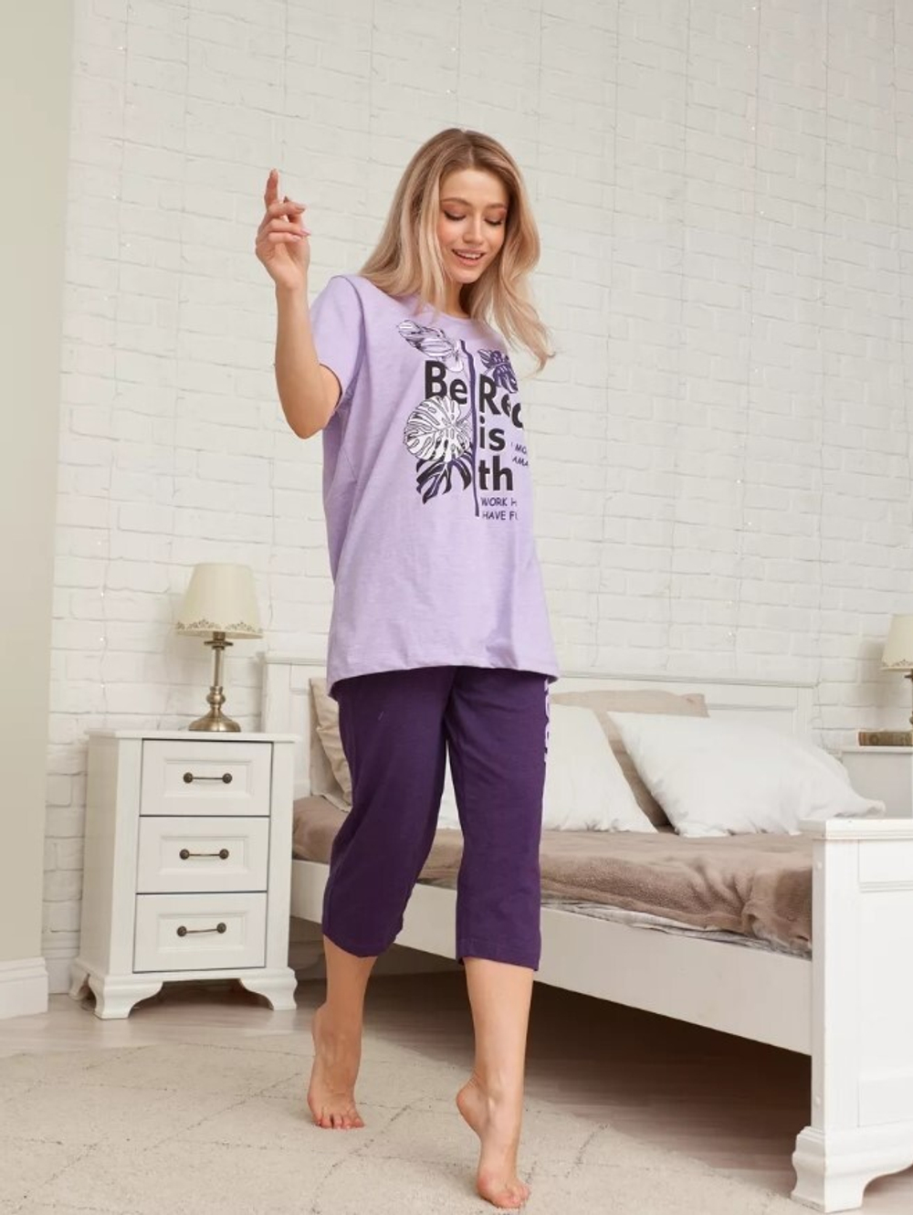 Пижама х/б бриджи+футболка УБФ0019