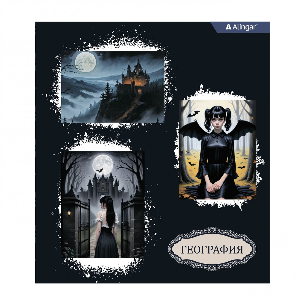 Комплект предметных тетрадей А5 48л., 10 предметов, со справ матер, скрепка, мелов. картон (стандарт), блок офсет, Alingar "Mystical wednesday"