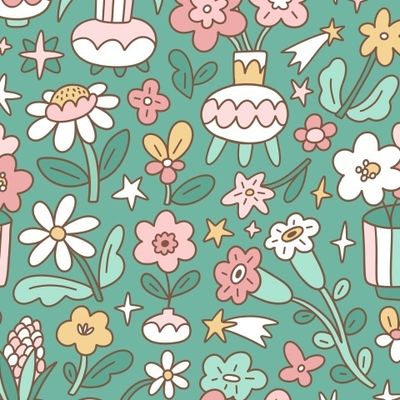 Волшебный сад. Коллекция дудл цветы