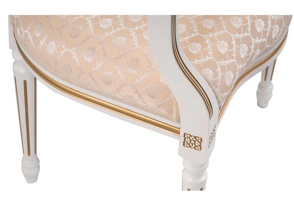 Кресло Данте молочный с золотой патиной