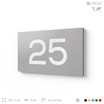 Табличка с номером 25 на дверь квартиры, для офиса, кабинета, аудитории, склада, серая 120х70 мм, Айдентика Технолоджи