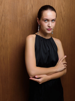 Серьги "Cross pearl shell" Silver