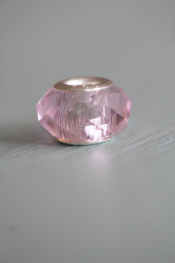 Бусина типа Пандора (Pandora) граненая розовая