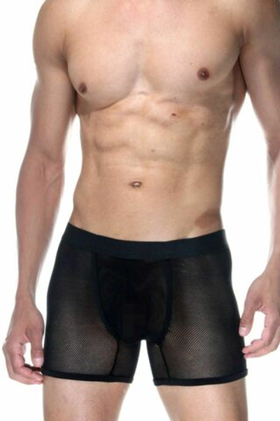 Черные полупрозрачные трусы-боксеры (Размер: L) (Цвет: черный)