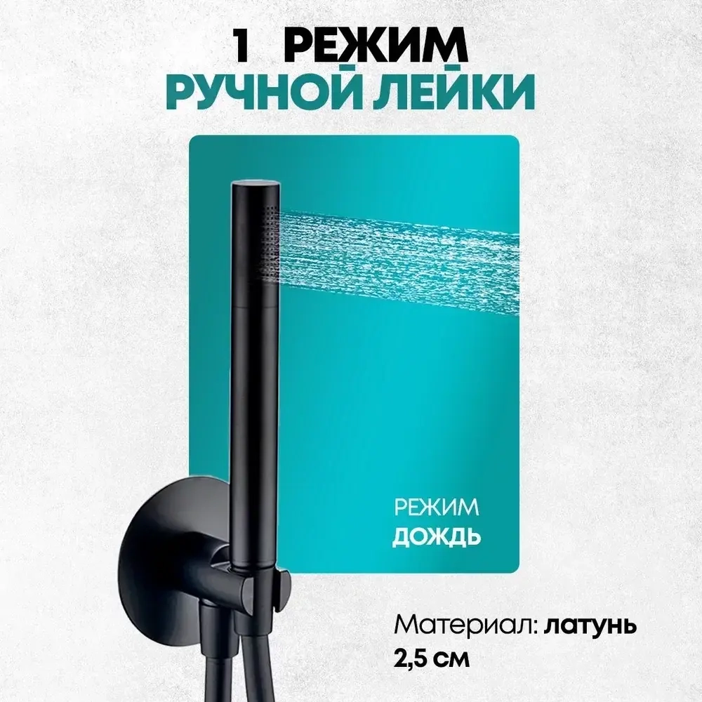 Душевой комплект Grocenberg GB5090BL Черный матовый