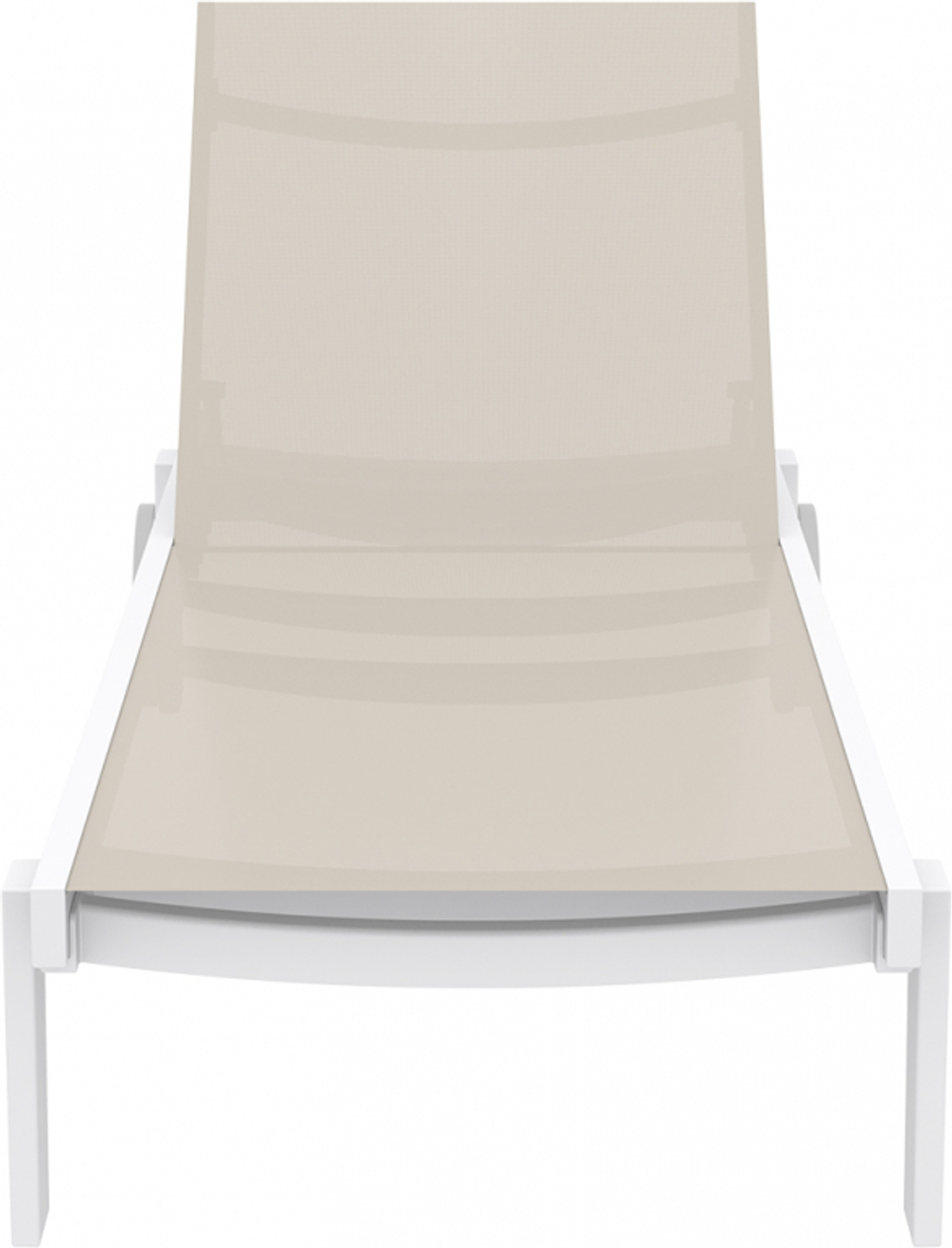 Шезлонг-лежак металлический Siesta Contract Casablanca, белый, бежевый