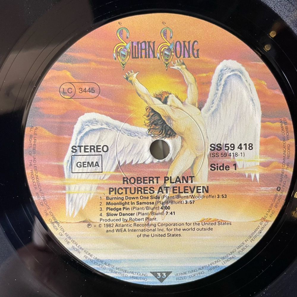 Винтажная виниловая пластинка LP Robert Plant, Pictures At Eleven (Германия 1982)