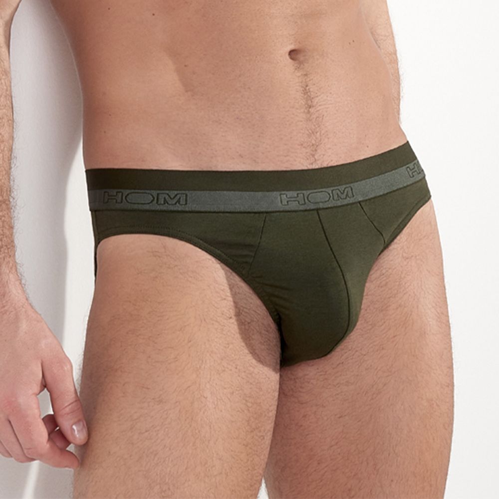 Мужские трусы брифы хаки HOM Classic 40-0204-00DK