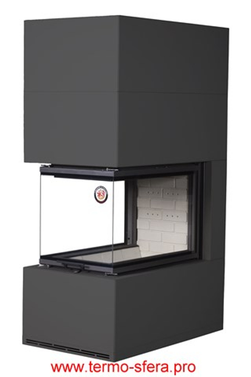 Камин РОДОС 900 ЧЕРНЫЙ, шамот белый