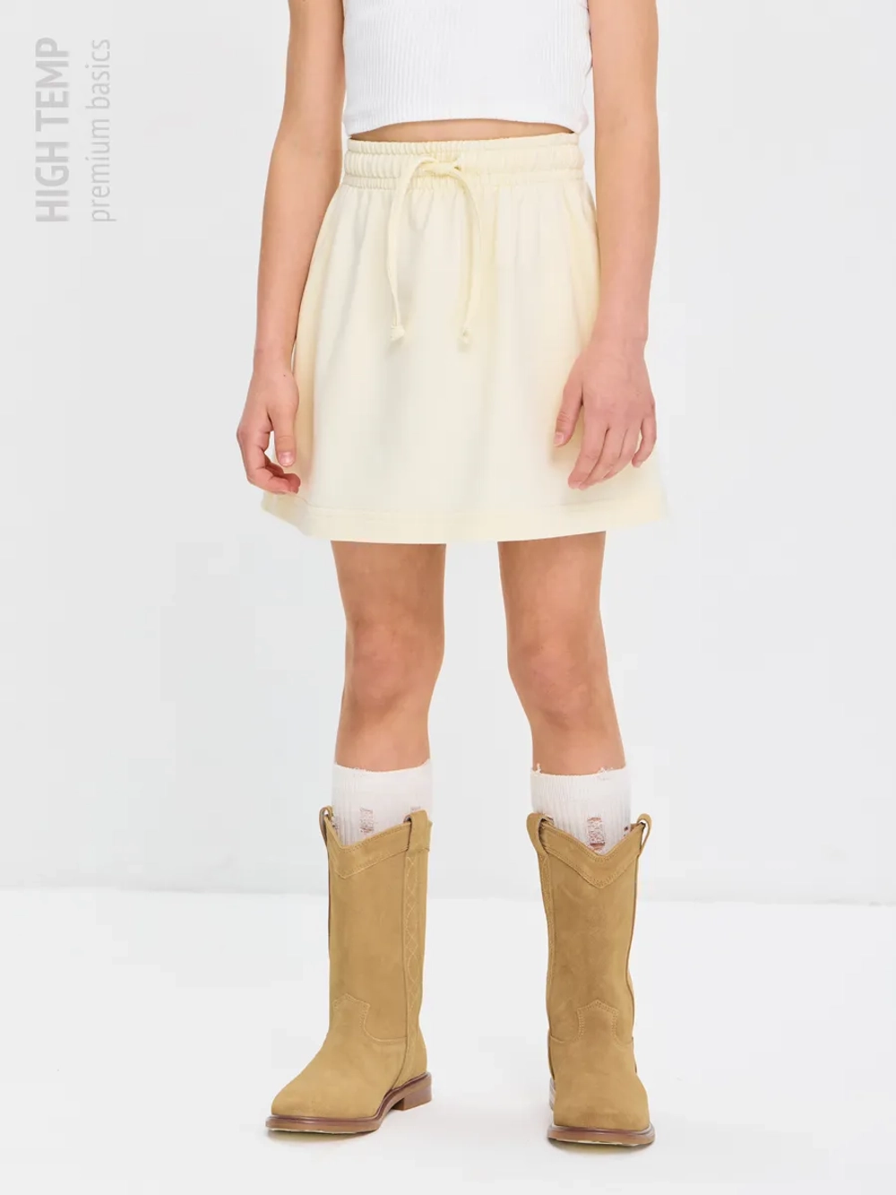 Мини юбка из футера с карманами