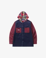 Рубашка YMKASHIX Velvet Button Det бордовая / синяя