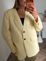 Льняной пиджак лимонный