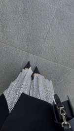 Юбка горох, плиссе, шелк, белая