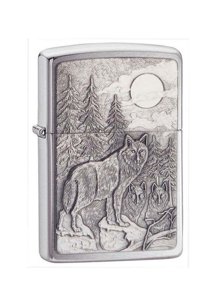 Зажигалка Zippo Timberwolves Emblem № 20855, серебристая, 36х12х56 мм