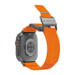 Нейлоновый браслет Aulumu A11 для Apple Watch 44, 45, 46 мм и Ultra 2–3 Браслет в футуристическом стиле с вельветоподобной отделкой, текстильной застёжкой и магнитной пряжкой из нержавеющей стали. На запястье обхватом 145–225 мм