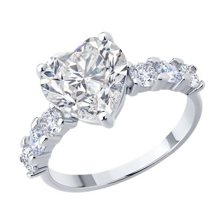 Кольцо из серебра с фианитами