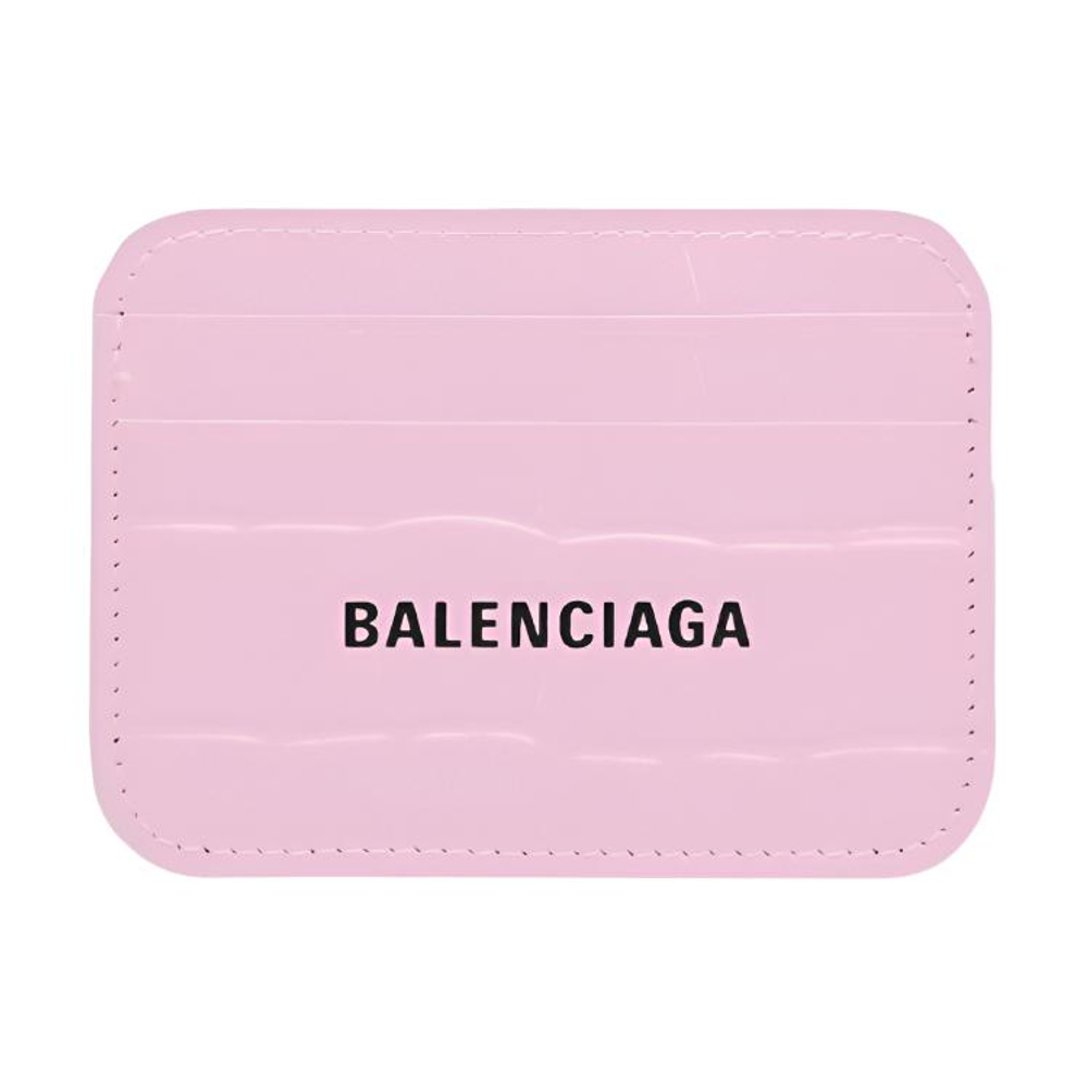 Balenciaga Cow Leather Card Holder Unisex Pink