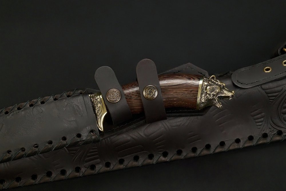 Набор шампуров "Звери Лесные" в чехле из натуральной кожи