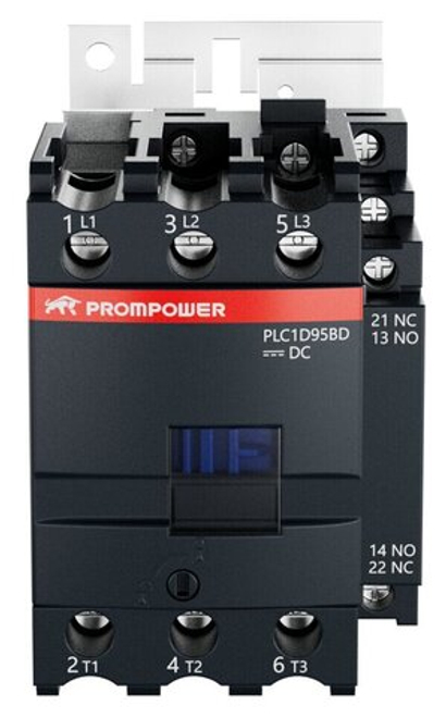 Контактор Prompower PLC1D95BD серии Pulse, ток 95А, 3 полюса, доп контакт 1НО+1НЗ, катушка 24DC