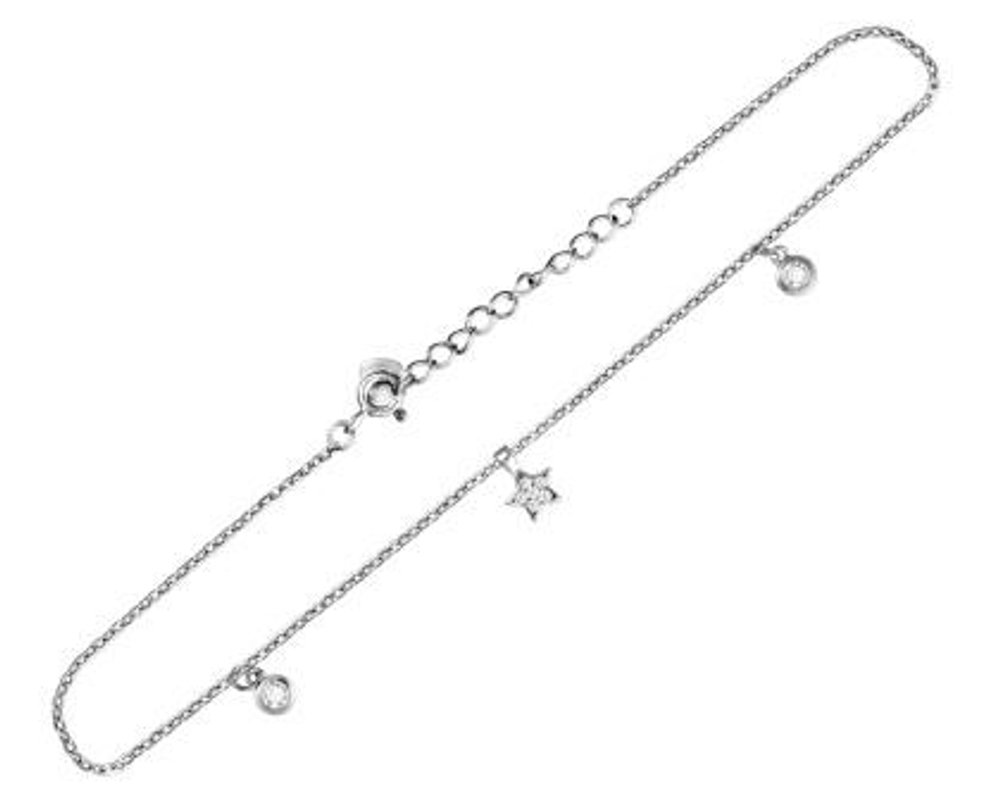 Браслет из серебра с фианитами