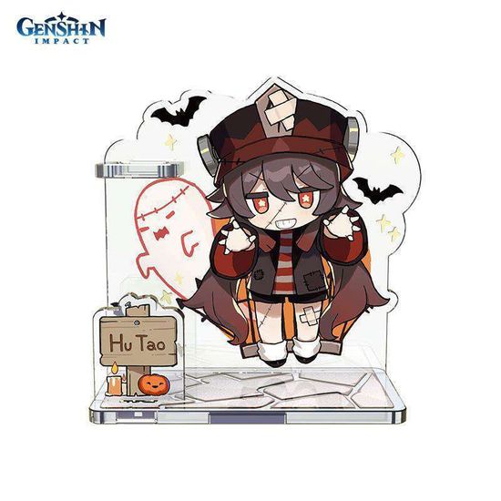 Акриловая фигурка держатель для ручек Genshin Impact Halloween Liyue Hu Tao 6974696614145