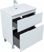 Тумба с раковиной Aquanet Алвита new 80 344134+329255 белая матовая