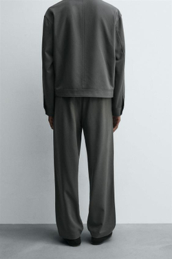 ZARA БРЮКИ-ДЖОГГЕРЫ КЛАССИЧЕСКОГО КРОЯ, ЗЕЛЕНЫЙ