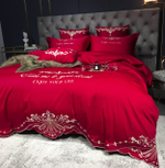 Постельное белье Сатин Гладкокрашеный Вышивка Делюкс DHC002