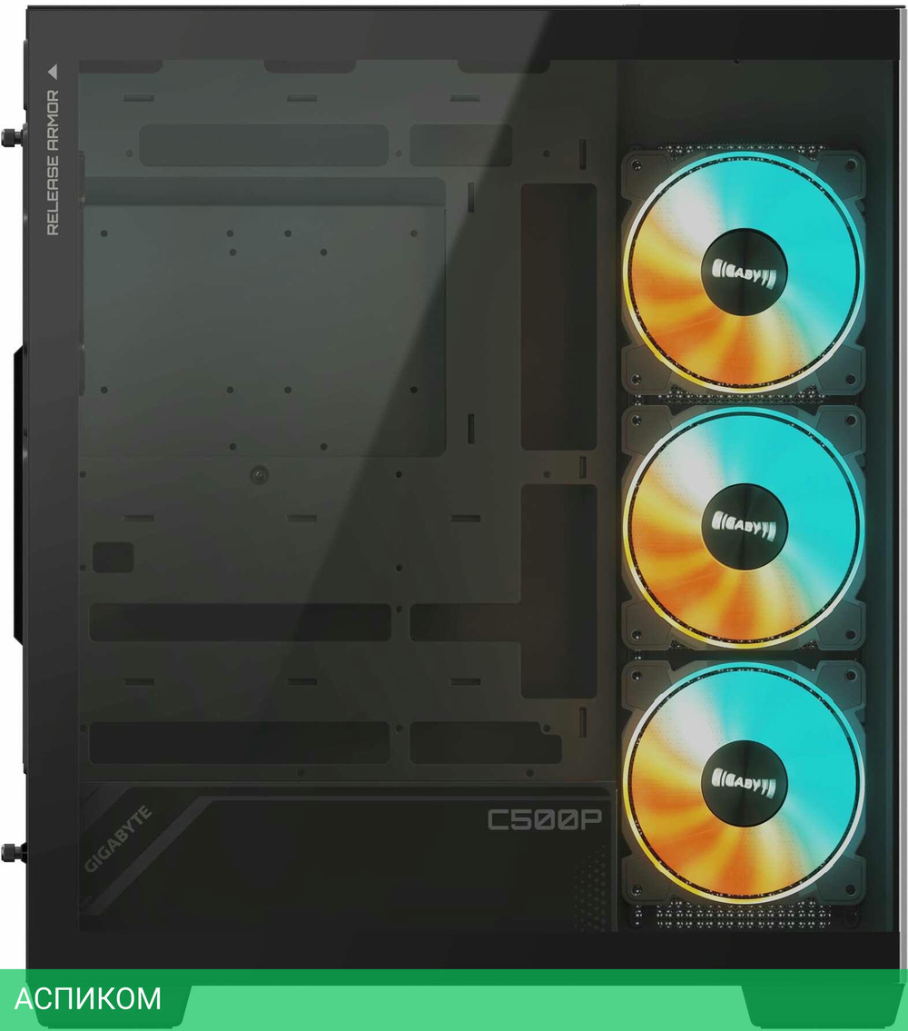 Корпус Gigabyte C500 Panoramic Stealth без БП черный (GB-C500P ST)