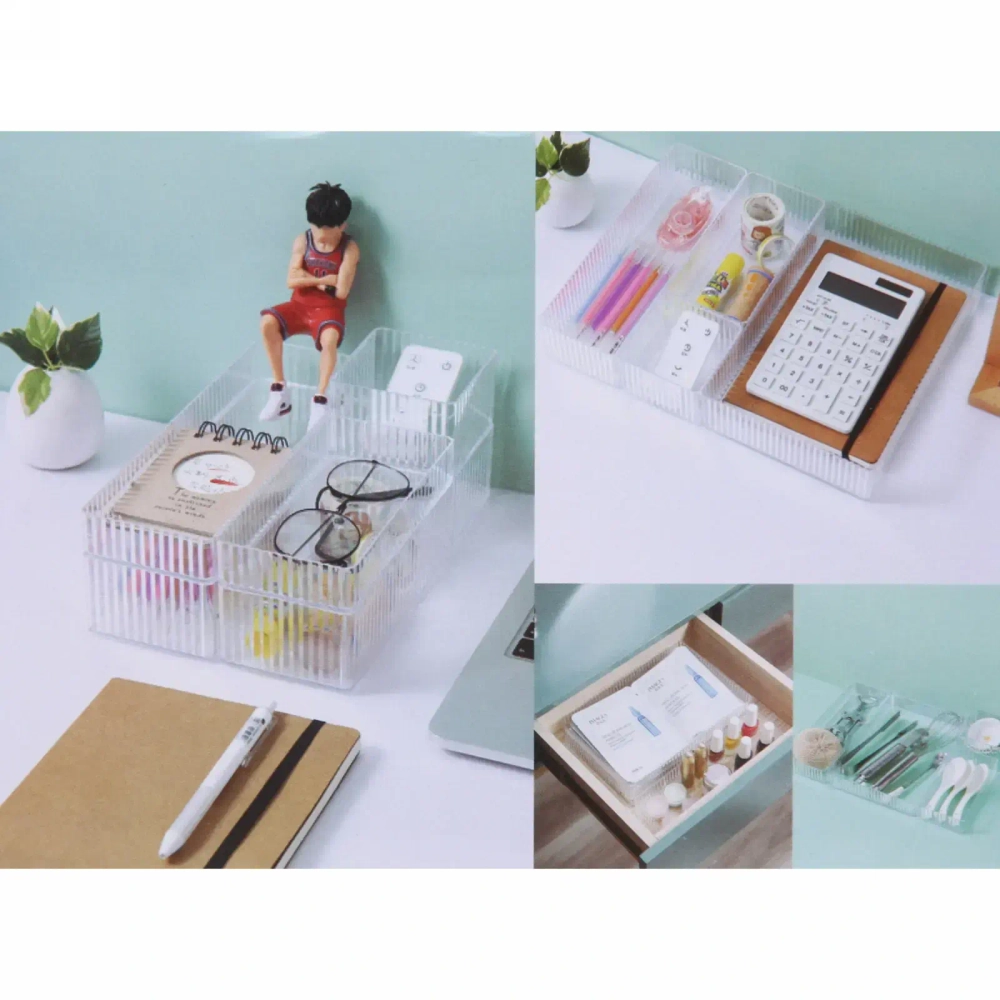 Органайзер - контейнер для хранения «ЭДЭЛЬ», прозрачный, два отделения, 25*17*5см